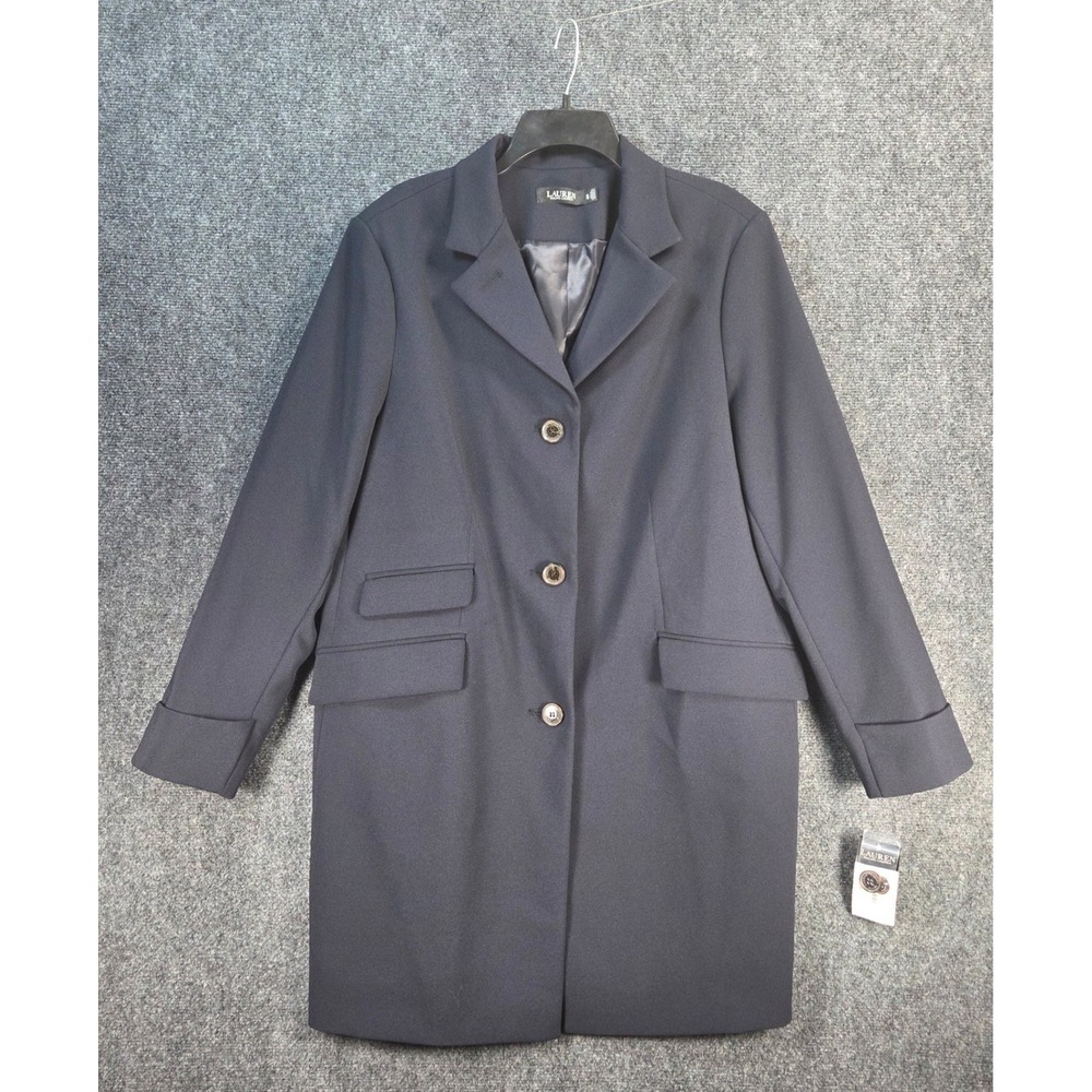 Lauren Ralph Lauren Crepe Keefer Blazer Coat Women's XL Navy NWT‎ $190 Luxury